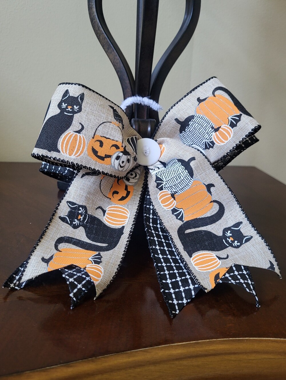 Halloween Birdhouse And Canister Decor Bow
